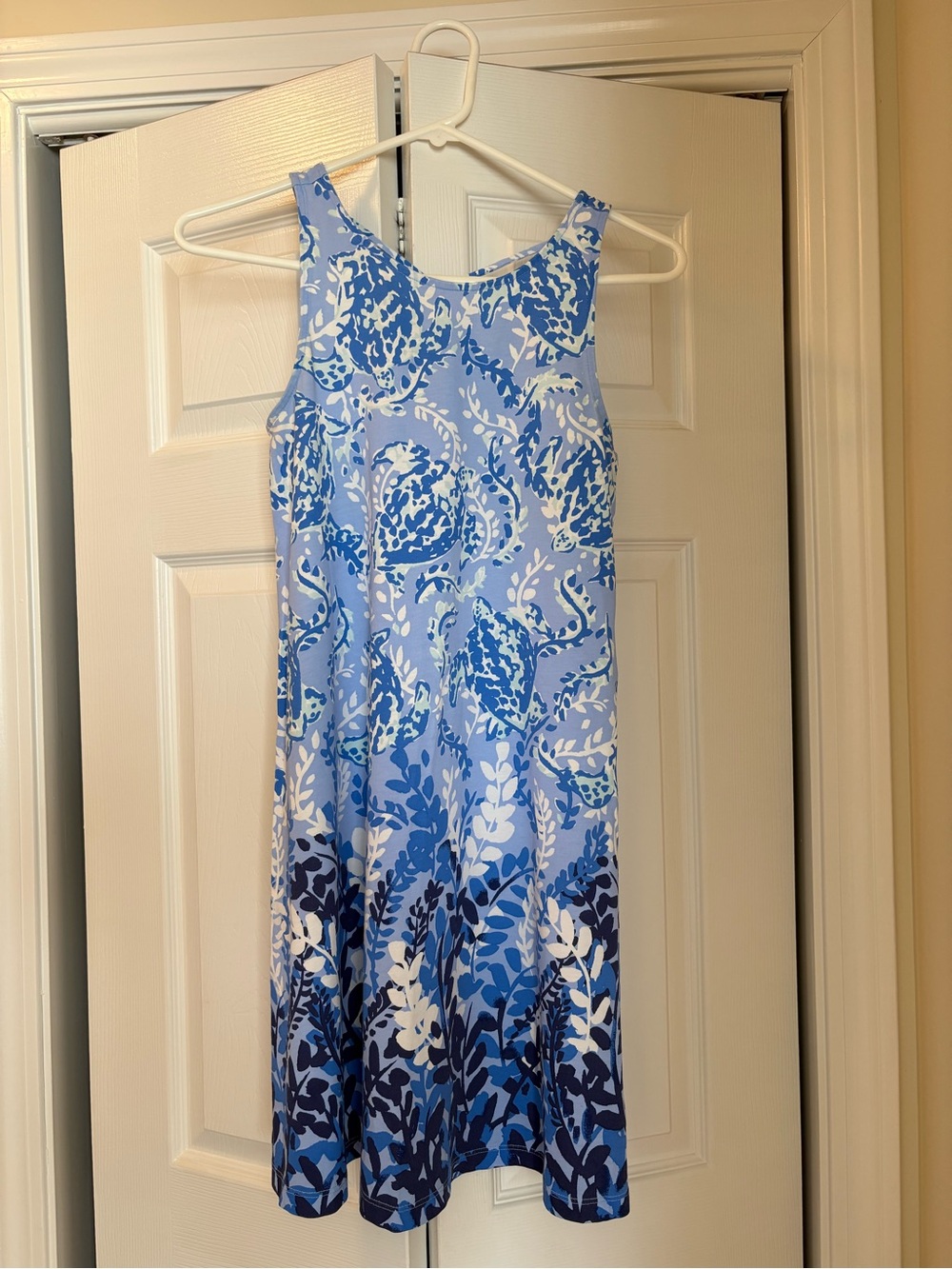 Lilly Pulitzer Light and Navy Blue Floral Midi Dress